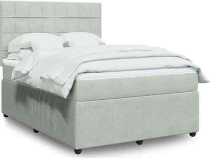 Box spring postel s matrací 140x200 cm samet [3292358] (Barva Světle šedá)
