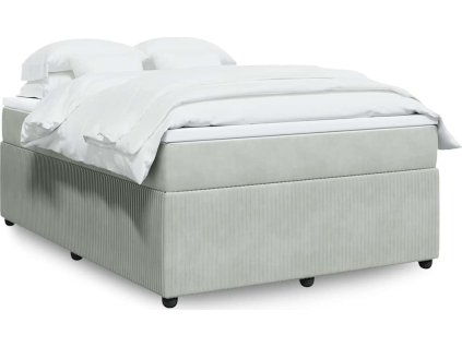 Box spring postel s matrací 140x200 cm samet [3285644] (Barva Světle šedá)