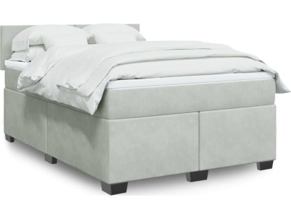 Box spring postel s matrací 140x200 cm samet [3286324] (Barva Světle šedá)