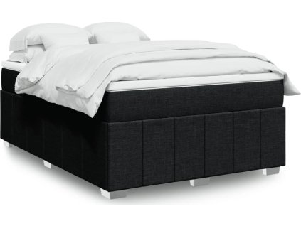 Box spring postel s matrací 140x200 cm textil [3285479] (Barva Černá)