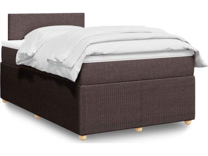 Box spring postel s matrací 120x200 cm textil [3287419] (Barva Tmavě hnědá)