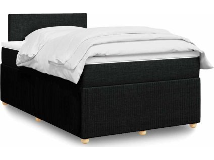 Box spring postel s matrací 120x200 cm textil [3289718] (Barva Černá)