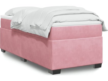 Box spring postel s matrací 100x200 cm samet [3285268] (Barva Růžová)