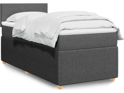 Box spring postel s matrací 90x200 cm textil [3289633] (Barva Tmavě šedá)