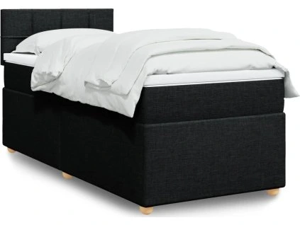Box spring postel s matrací 90x200 cm textil [3286565] (Barva Černá)