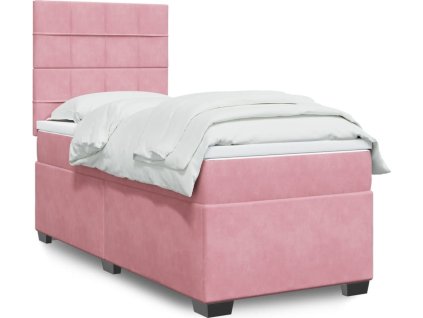 Box spring postel s matrací 90x200 cm samet [3290815] (Barva Růžová)
