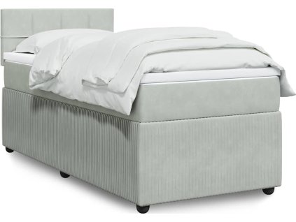 Box spring postel s matrací 90x200 cm samet [3287650] (Barva Světle šedá)