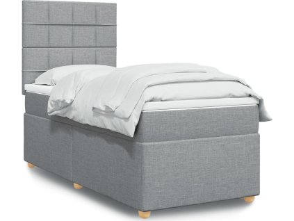Box spring postel s matrací 90x200 cm textil [3293463] (Barva Světle šedá)