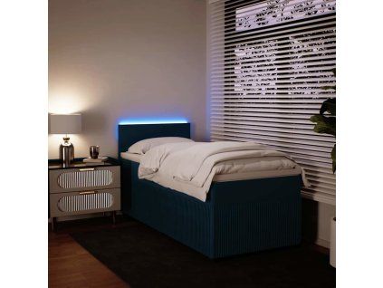 Box spring postel s matrací 90x200 cm samet [3289936] (Barva Modrá)