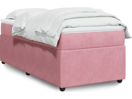 Box spring postel s matrací 90x200 cm samet [3285619] (Barva Růžová)
