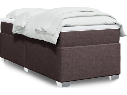 Box spring postel s matrací 90x200 cm textil [3285105] (Barva Tmavě hnědá)