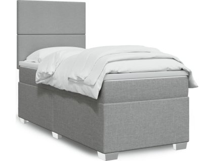 Box spring postel s matrací 90x200 cm textil [3290364] (Barva Světle šedá)