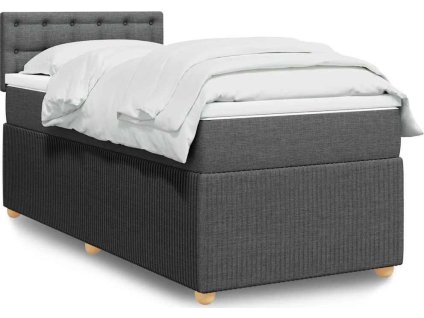 Box spring postel s matrací 90x200 cm textil [3287354] (Barva Tmavě šedá)