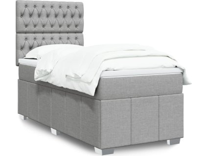 Box spring postel s matrací 80x200 cm textil [3291502] (Barva Světle šedá)