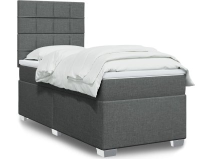 Box spring postel s matrací 80 x 200 cm textil [3290316] (Barva Tmavě šedá)