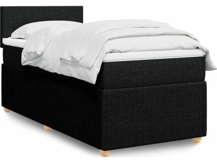 Box spring postel s matrací 80x200 cm textil [3287278] (Barva Černá)