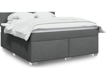 Box spring postel s matrací 180x200 cm textil [3285961] (Barva Tmavě šedá)