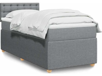 Box spring postel s matrací 80x200 cm textil [3289597] (Barva Světle šedá)