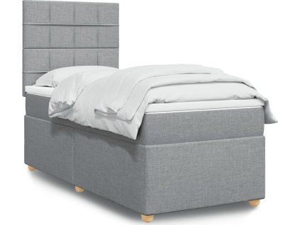 Box spring postel s matrací 80x200 cm textil [3293407] (Barva Světle šedá)