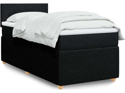 Box spring postel s matrací 80x200 cm textil [3289578] (Barva Černá)