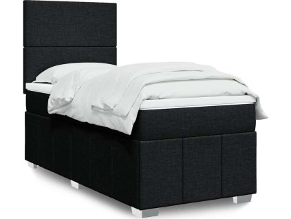 Box spring postel s matrací 80x200 cm textil [3293790] (Barva Černá)