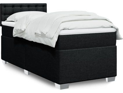 Box spring postel s matrací 80x200 cm textil [3288031] (Barva Černá)