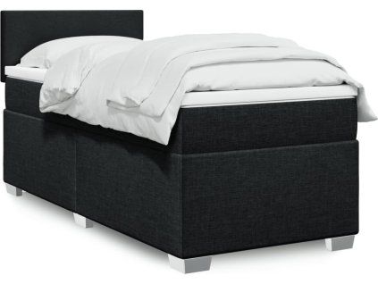 Box spring postel s matrací 80x200 cm textil [3288010] (Barva Černá)