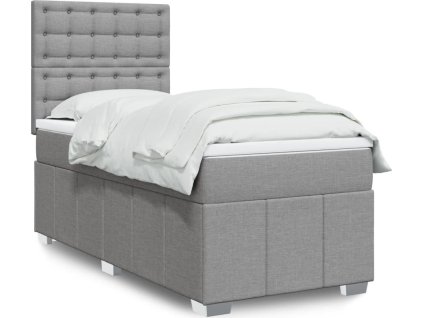 Box spring postel s matrací 80x200 cm textil [3293809] (Barva Světle šedá)
