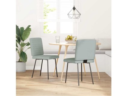 Jídelní židle 2 ks samet [4101156] (Barva Světle šedá)