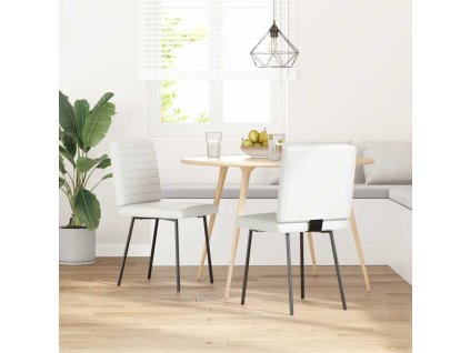 Jídelní židle 2 ks umělé kůže [4101172] (Barva Bílá)