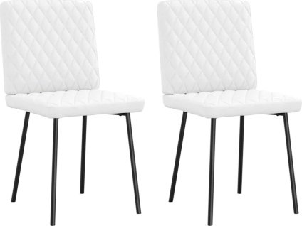 Jídelní židle 2 ks umělé kůže [4101119] (Barva Bílá)