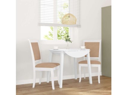 Jídelní židle s polštáři 2 ks bílé masivní dřevo gumové [4102490] (Barva Bílo-hnědá)