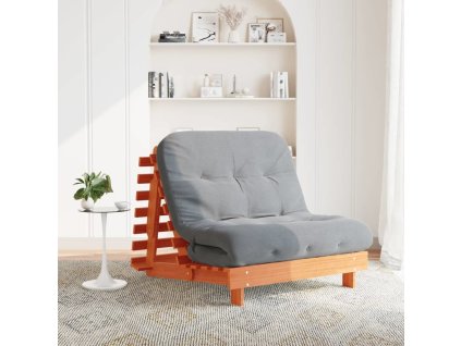 Futonová rozkládací pohovka s matrací 100x206x11 cm [846768] (Barva Voskově hnědá)