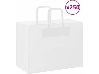 Papírové tašky 250 ks s uchy 32x17x25 cm [4101845] (Barva Bílá)