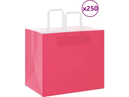 Papírové sáčky 250 ks s uchy 32x22x28 cm [4101904] (Barva Růžová)