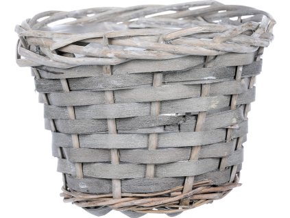 Obal dekorační proutěný s igelitem, barva šedá OC3765-GREY