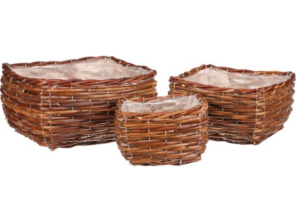 Obal na květiny - proutí, hranatý, cena za sadu 3 ks PRP302 [302]