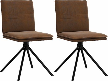 Jídelní židle umělá semišová kůže [4101278] (Barva Hnědá)