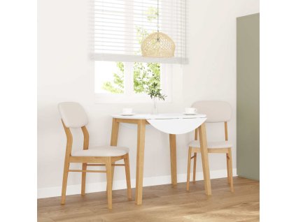 Jídelní židle s polštáři 2 ks bílé masivní dřevo gumové [4102525] (Barva Přírodní a světlá)