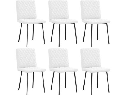 Jídelní židle 6 ks umělé kůže [3315489] (Barva Bílá)