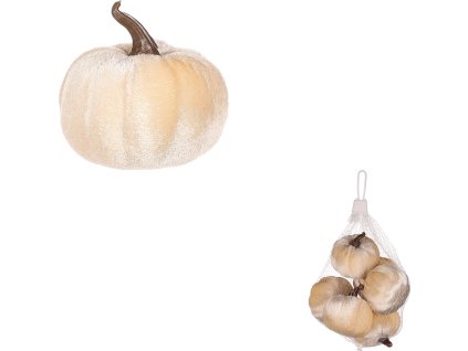 Dýně plastová s látkou, barva krémová, cena za balení (6 ks) PRL501 CRM