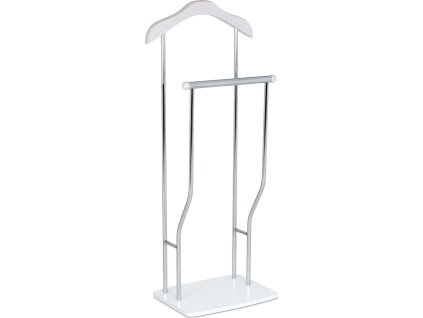 Němý sluha, výška 108 cm, MDF - bílý matný lak, kov - chrom, nosnost 5 kg 84444 WT