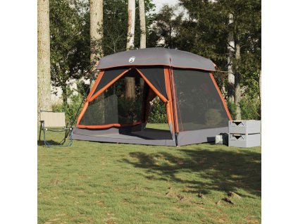 Rodinný stan pro 6 osob nepromokavý [4009568] (Barva Šedá a oranžová)