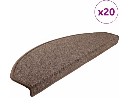 Schodové rohože 20 ks 65 x 24 x 4 cm , půlkulaté, velké [3365793] (Barva kávová hnědá)