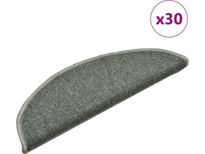 Schodové rohože 30 ks 56 x 17 x 3 cm půlkulaté [3365741] (Barva Tmavě zelená)
