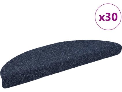 Schodové rohože samolepicí 30 ks 56 x 17 x 3 cm půlkulaté [3365684] (Barva Modrá)