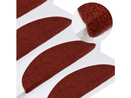 Samolepicí rohože na schody 30 ks 56x17x3 cm [3365914] (Barva Červená)