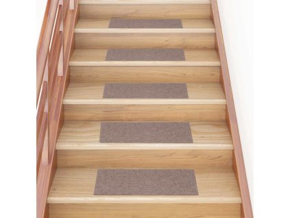 Schodové rohože samolepicí 30 ks 60 x 25 cm obdélníkové [3365703] (Barva Světle hnědá)