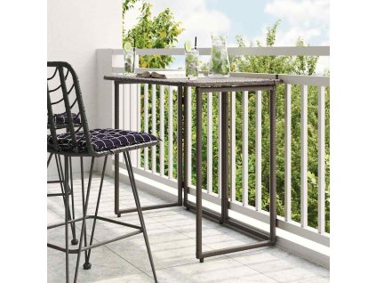 Skládací zahradní stůl 90x51x75 cm Poly ratan [4108255] (Barva Hnědá)