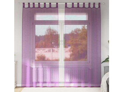 Voálové závěsy s poutky 2 ks 140x245 cm [4102294] (Barva Fialová)
